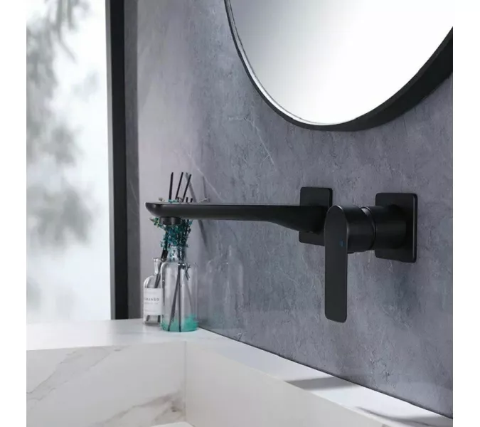 Смеситель для раковины скрытого монтажа ACWEN 6616B  черный матовый, Выбрать цвет: Черный, изображение 9