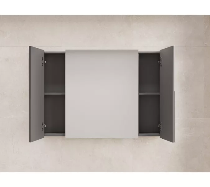 Зеркальный шкаф Style line "ЛИМА 80/100" эмаль, графит, Выбрать цвет: Графит, Выбрать размер: 100, изображение 3