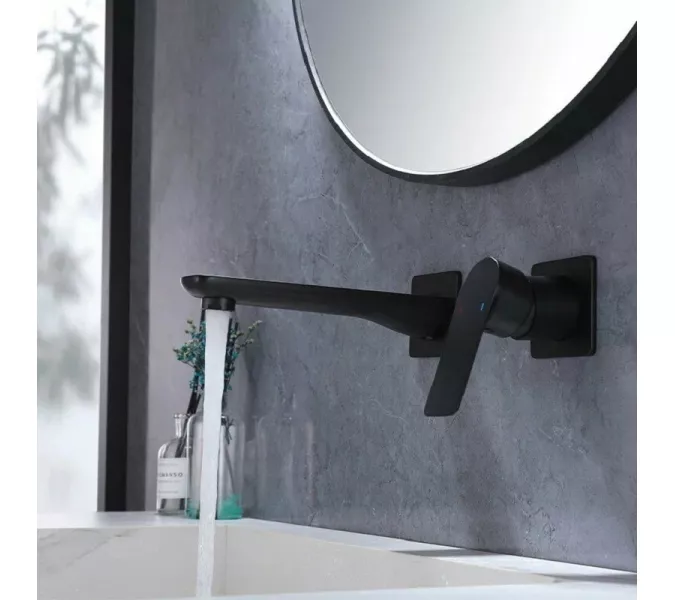 Смеситель для раковины скрытого монтажа ACWEN 6616B  черный матовый, Выбрать цвет: Черный, изображение 10