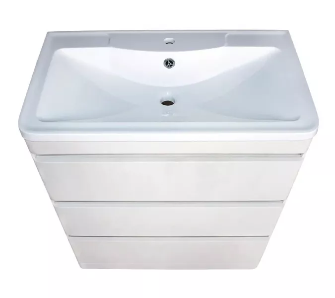 Тумба напольная с раковиной Style Line Атлантика 80 Люкс Plus бетон крем, Выбрать цвет: Бетон крем, Выбрать размер: 80, изображение 2