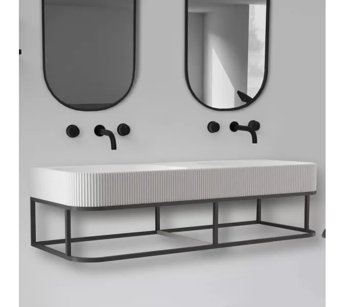 Консоль с раковиной ABBER Stein AS2646 подвесная, белая матовая