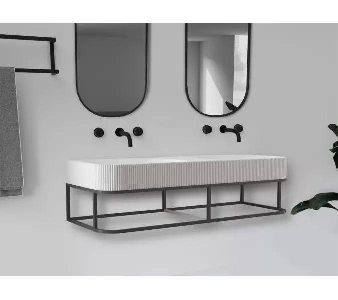 Консоль с раковиной ABBER Stein AS2646 подвесная, белая матовая, изображение 2