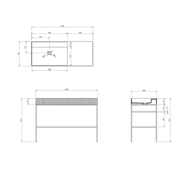 Консоль с раковиной ABBER Stein AS2647 напольная, белая матовая, изображение 5