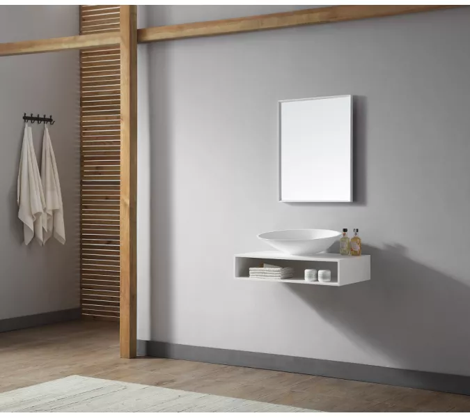 Тумба под раковину ABBER Stein AS1612 подвесная, белая матовая, изображение 2