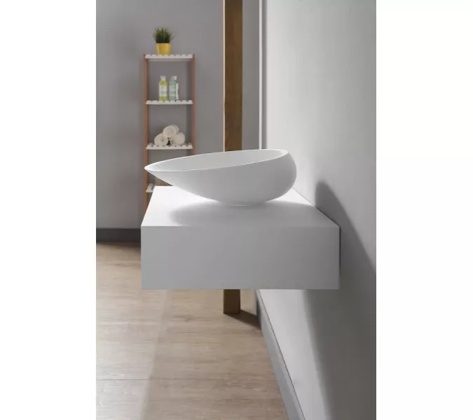 Тумба под раковину ABBER Stein AS1612 подвесная, белая матовая, изображение 3