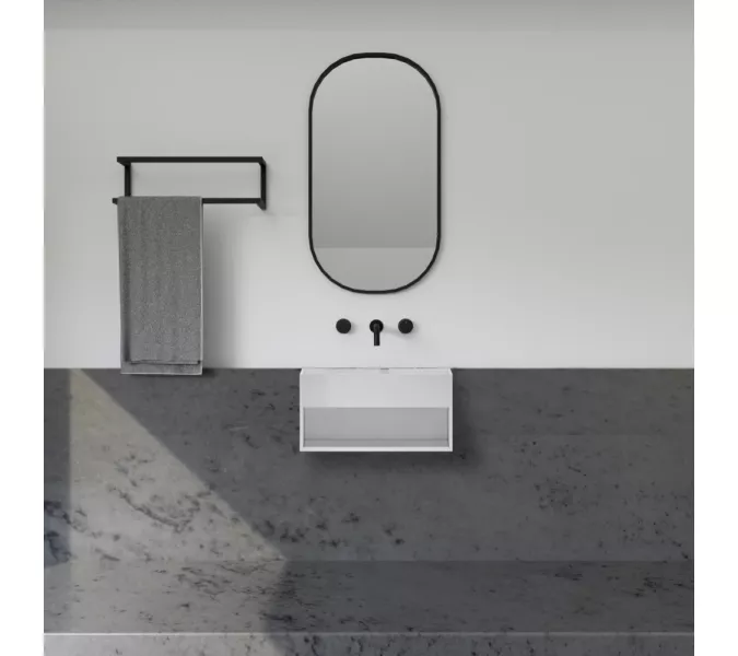 Тумба с раковиной ABBER Stein AS2645 подвесная, белая матовая, Выбрать размер: 60, изображение 3