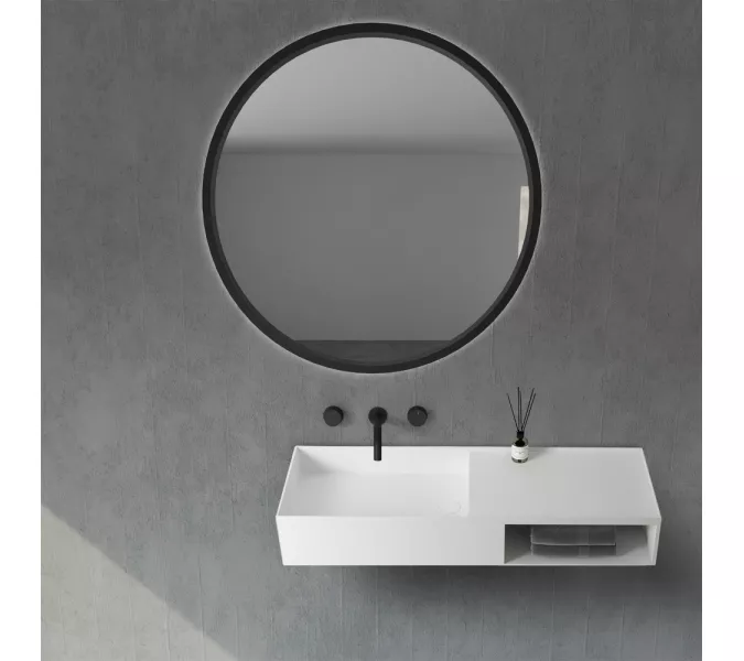 Тумба с раковиной ABBER Stein AS2649 подвесная, белая матовая, Выбрать размер: 80, изображение 2