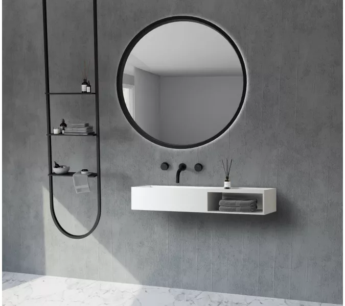 Тумба с раковиной ABBER Stein AS2649 подвесная, белая матовая, Выбрать размер: 80, изображение 3