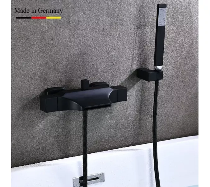 Смеситель для ванны и душа ACWEN 80105BS черный матовый, Выбрать цвет: Черный, изображение 5