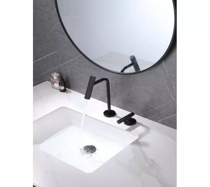 Смеситель для раковины ACWEN BN 063B черный матовый дизайнерский, Выбрать цвет: Чёрный, изображение 3