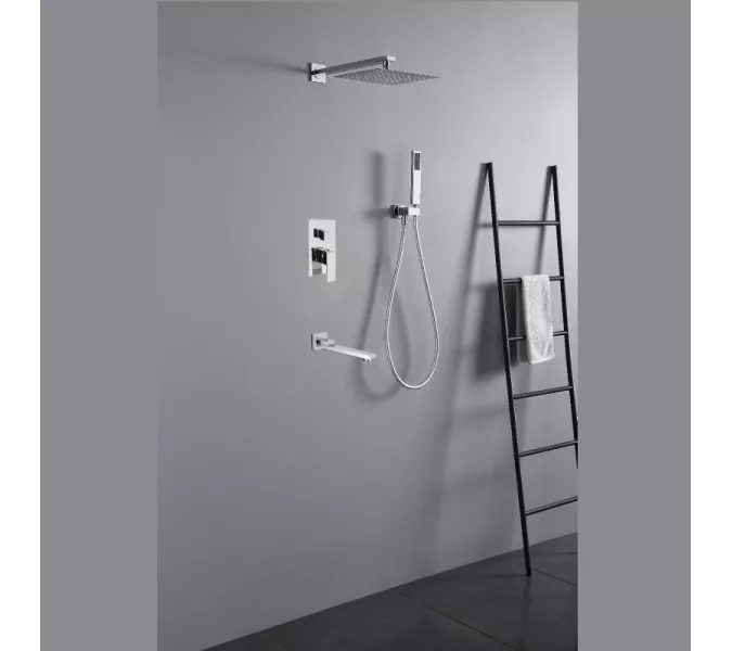 Душевая система ACWEN-80118  встраиваемая с изливом , хром, Выбрать цвет: Хром, изображение 10