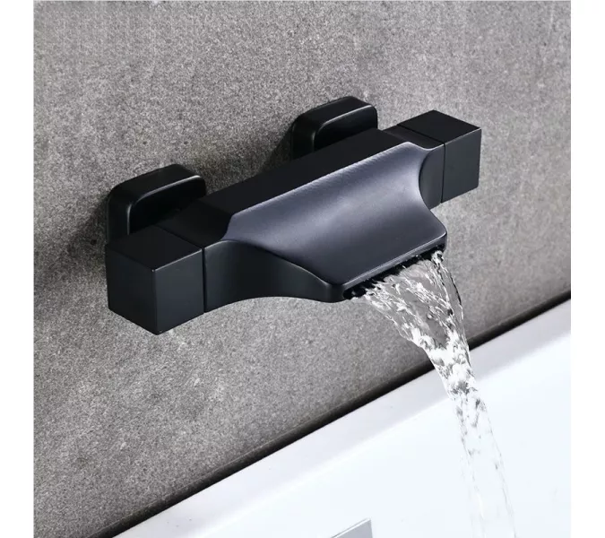 Смеситель для ванны и душа ACWEN 80105BS черный матовый, Выбрать цвет: Черный, изображение 3