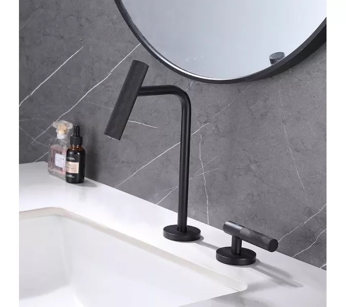 Смеситель для раковины ACWEN BN 063B черный матовый дизайнерский, Выбрать цвет: Чёрный, изображение 2