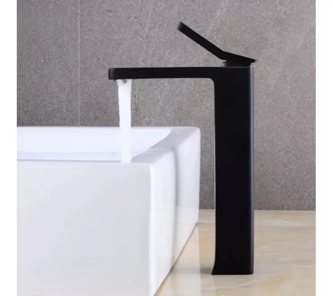 Смеситель для накладной раковины ACWEN 2201В черный матовый