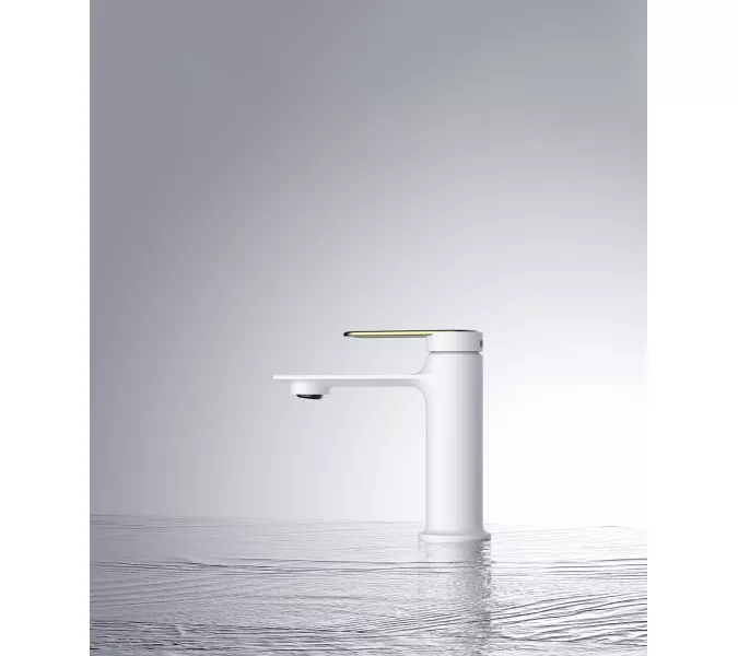 Смеситель для раковины ACWEN JL-11111MW белый/золото, Выбрать цвет: Белый, изображение 3