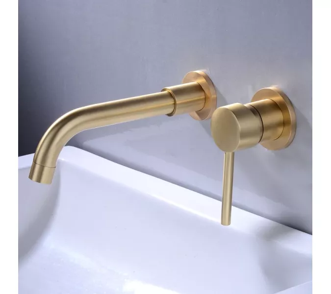 Смеситель для раковины скрытого монтажа ACWEN 6605C матовое золото, Выбрать цвет: Золото, изображение 8