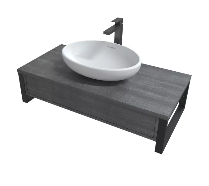 Тумба подвесная 1Marka GRUNGE LOFT 1в.я Секвойя, Выбрать цвет: Секвойя, Выбрать размер: 100, изображение 4