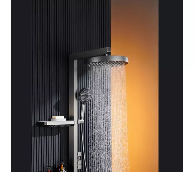 Душевая стойка ACWEN BN 28D графит, Выбрать цвет: Графит, изображение 4