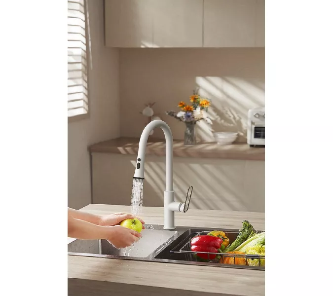 Смеситель для кухни ACWEN JL-12A111MW белый/золото, изображение 7