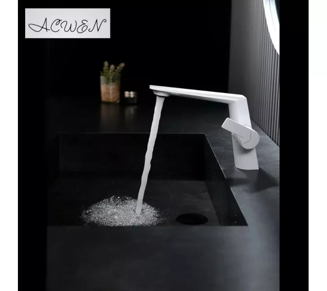 Смеситель для раковины ACWEN BN61E белый, Выбрать цвет: Белый, изображение 3