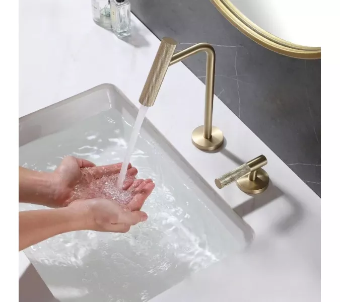 Смеситель для раковины ACWEN BN 063C матовое золото дизайнерский, Выбрать цвет: Золото, изображение 3