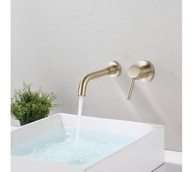 Смеситель для раковины скрытого монтажа ACWEN 6605C матовое золото, Выбрать цвет: Золото, изображение 11