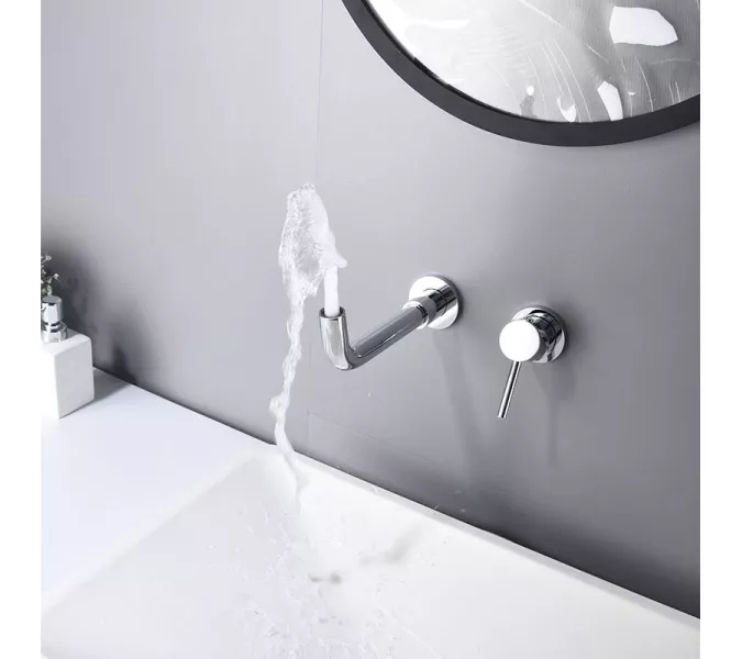 Смеситель для раковины скрытого монтажа ACWEN 6605A хром, Выбрать цвет: Хром, изображение 11