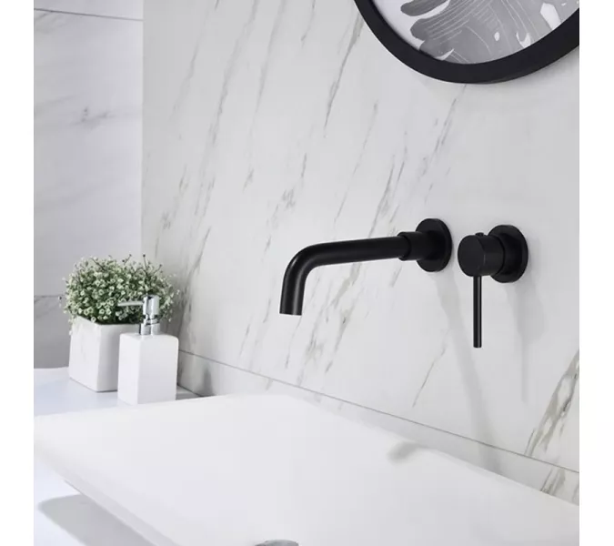 Смеситель для раковины скрытого монтажа ACWEN 6605B черный, Выбрать цвет: Черный, изображение 11