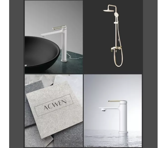 Смеситель для раковины ACWEN JL-11G111MW на столешницу белый, изображение 3