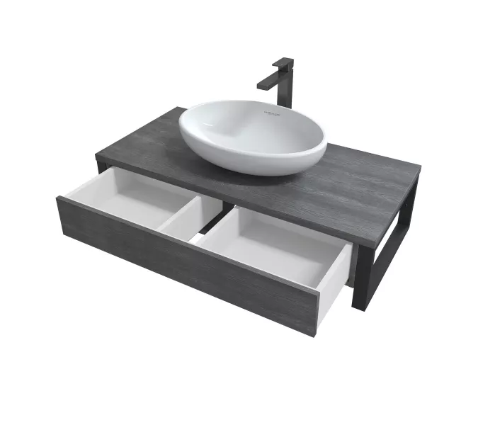 Тумба подвесная 1Marka GRUNGE LOFT 1в.я Секвойя, Выбрать цвет: Секвойя, Выбрать размер: 100, изображение 5