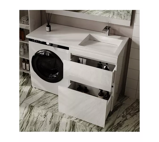 Раковина над стиральной машиной  ESTETUS ЛЕОН 1200*549 правая/левая, Ориентация: правая, изображение 2