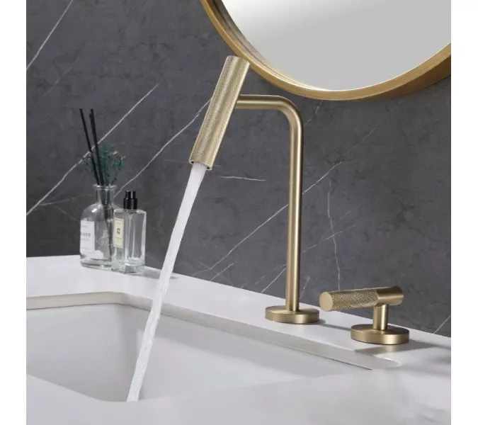 Смеситель для раковины ACWEN BN 063C матовое золото дизайнерский, Выбрать цвет: Золото, изображение 2