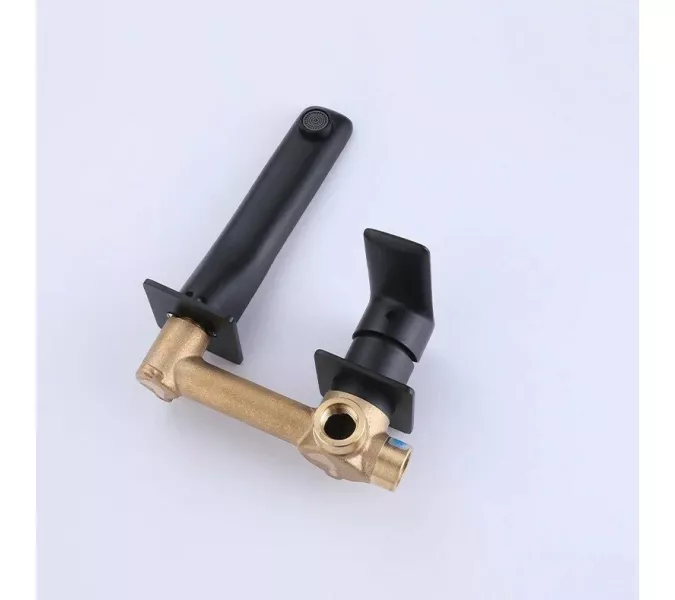 Смеситель для раковины скрытого монтажа ACWEN 6616B  черный матовый, Выбрать цвет: Черный, изображение 14