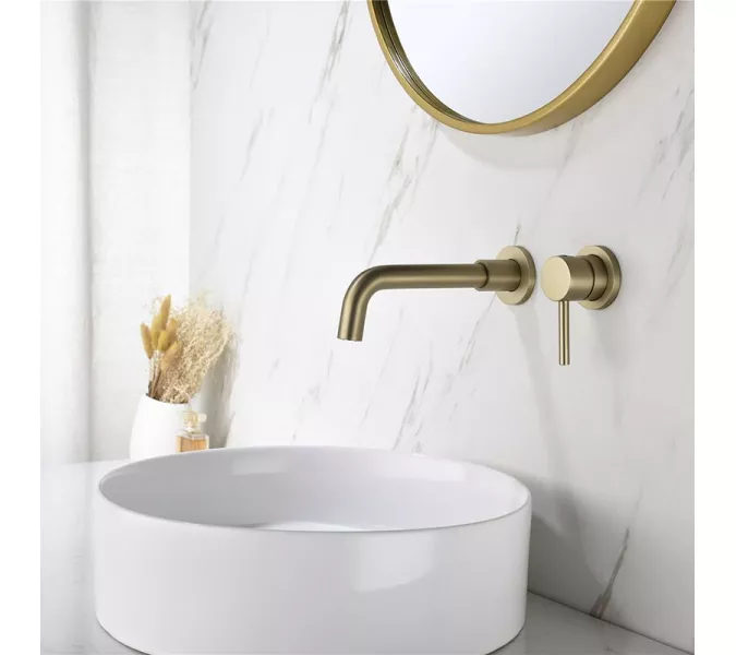 Смеситель для раковины скрытого монтажа ACWEN 6605C матовое золото, Выбрать цвет: Золото, изображение 12