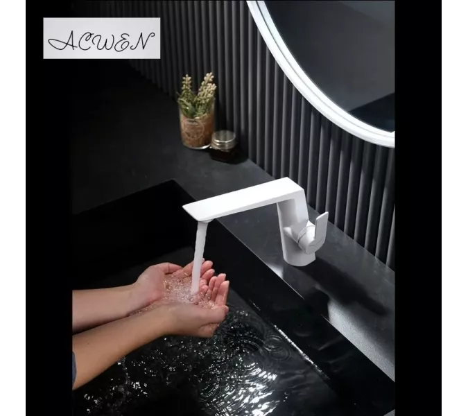 Смеситель для раковины ACWEN BN61E белый, Выбрать цвет: Белый, изображение 4