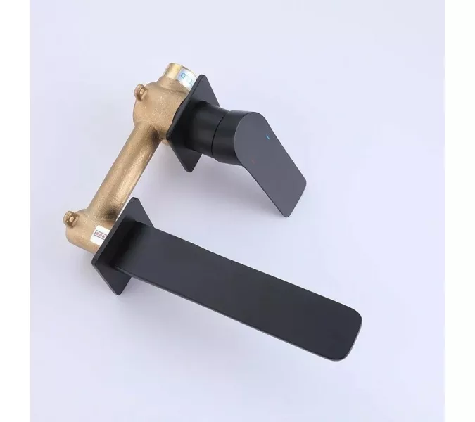 Смеситель для раковины скрытого монтажа ACWEN 6616B  черный матовый, Выбрать цвет: Черный, изображение 15