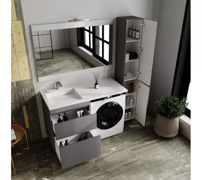 Раковина над стиральной машиной  ESTETUS ЛЕОН 1200*549 правая/левая, Ориентация: правая, изображение 3