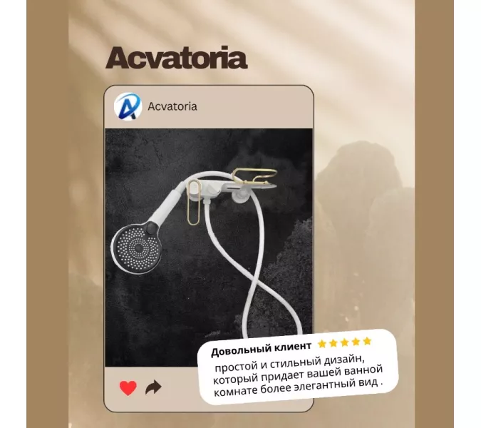 Душевая система без тропического душа ACWEN JL-13111MW  белый/золото, изображение 8