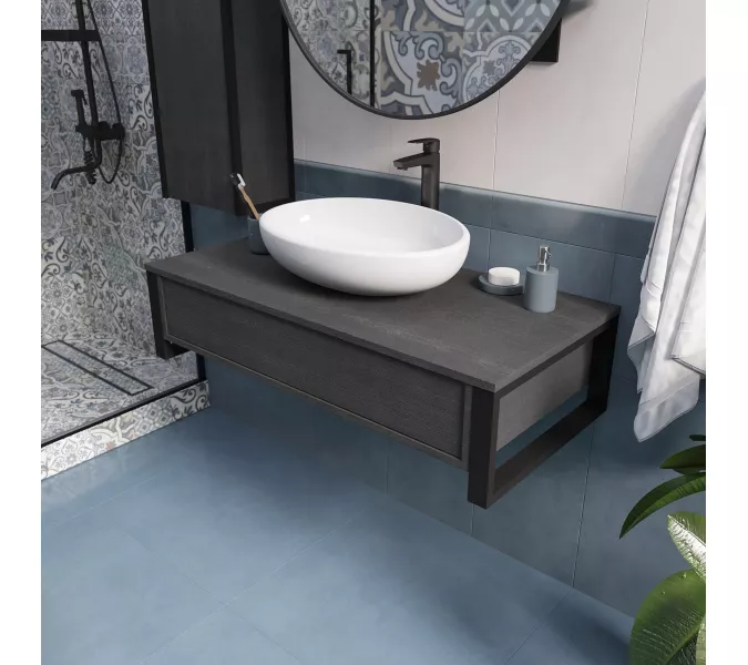 Тумба подвесная 1Marka GRUNGE LOFT 1в.я Секвойя, Выбрать цвет: Секвойя, Выбрать размер: 100