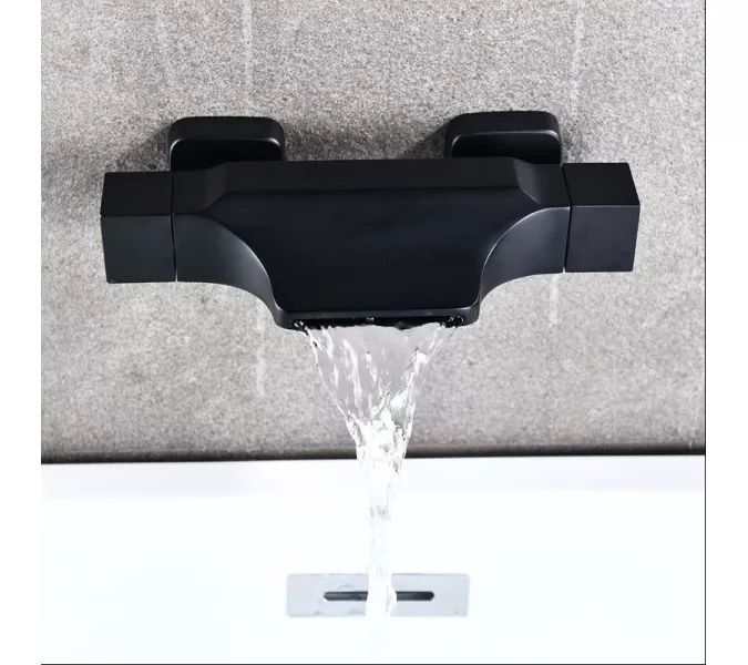 Смеситель для ванны и душа ACWEN 80105BS черный матовый, Выбрать цвет: Черный, изображение 2