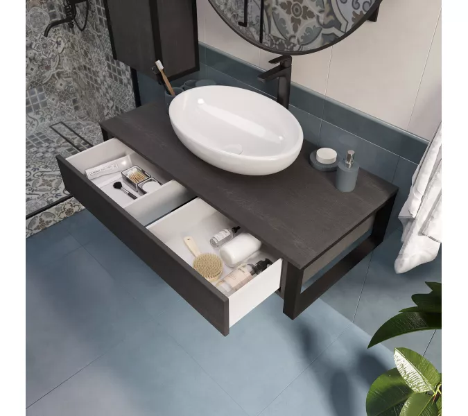 Тумба подвесная 1Marka GRUNGE LOFT 1в.я Секвойя, Выбрать цвет: Секвойя, Выбрать размер: 100, изображение 2