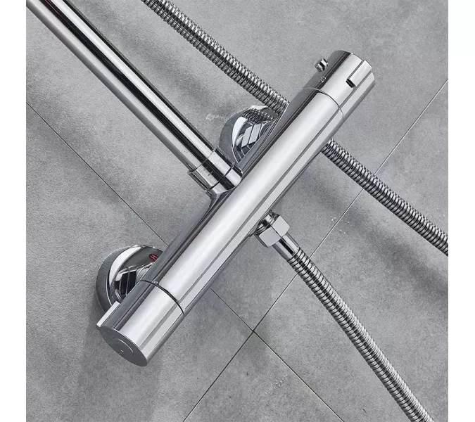 Душевая стойка  ACWEN 80051 с термостатом  хром, Выбрать цвет: Хром, изображение 9