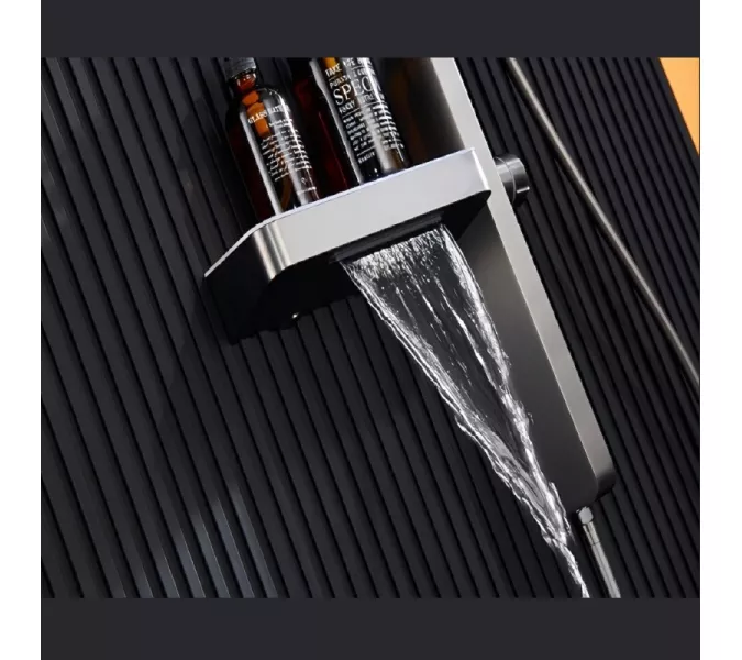 Душевая стойка ACWEN BN 28D графит, Выбрать цвет: Графит, изображение 11