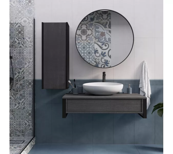 Тумба подвесная 1Marka GRUNGE LOFT 1в.я Секвойя, Выбрать цвет: Секвойя, Выбрать размер: 100, изображение 3