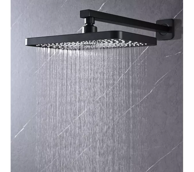 Душевая система ACWEN 1301B с термостатом, встраиваемая с изливом, Выбрать цвет: Черный, изображение 14