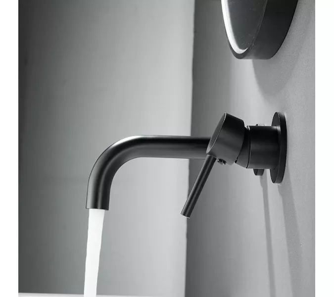 Смеситель для раковины скрытого монтажа ACWEN 6605B черный, Выбрать цвет: Черный, изображение 15