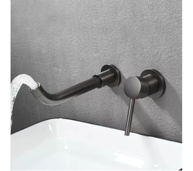 Смеситель для раковины скрытого монтажа ACWEN 6605D графит, Выбрать цвет: Графит, изображение 10
