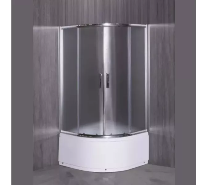 Душевой уголок ESBANO  ESR-8010/8020, Цвет стекла: матовое, Цвет профиля: Хром, Тип поддона: Высокий, Выбрать размер: 80х80