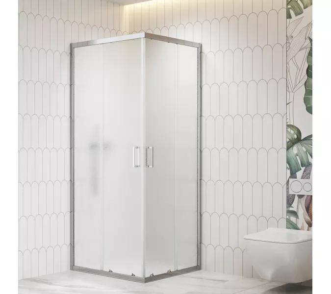 Душевой уголок RGW CL-36 рифленое/хром, Цвет стекла: рифленое, Цвет профиля: Хром, Выбрать размер: 800x800