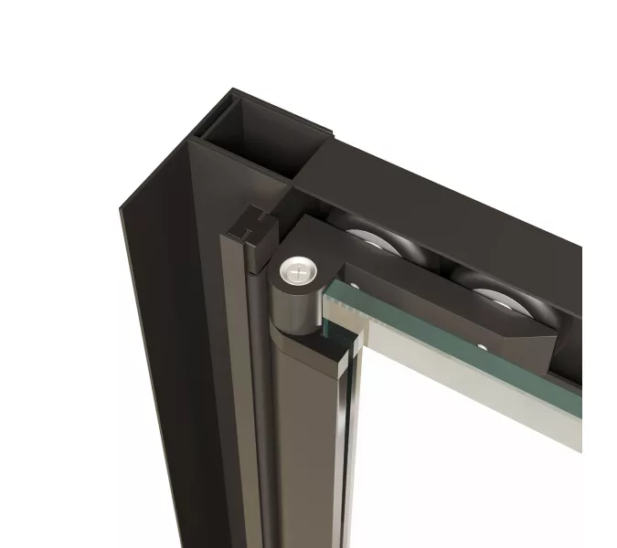 Душевой уголок RGW PA-142B (PA-21B+Z-050-5B) прозрачное/черный, Цвет стекла: прозрачное, Цвет профиля: Черный, Выбрать размер: 900x700, изображение 4